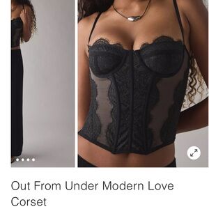 Out From Under Urban Outfitters Black Lace Corset Bustier